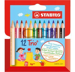 Buntstift Trio Triangular kurz Stabilo - Etui mit 12 Stück
