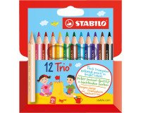 Buntstift Trio Triangular kurz Stabilo - Etui mit 12 Stück