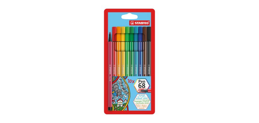 Feutre Stabilo Pen 68 assortis - Etui de 10