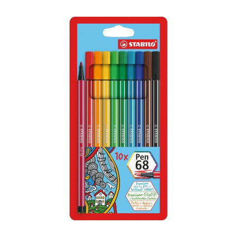 Rotulador STABILO Pen 68 surtidos - Estuche de 10
