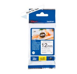 Cinta laminada negro sobre blanco TZE 231s de 12mm de Brother