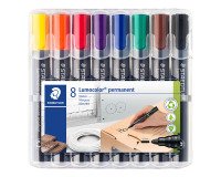 Rotulador permanente recargable Staedtler Lumocolor 352 punta de lanza 2 mm colores surtidos - Paquete de 8