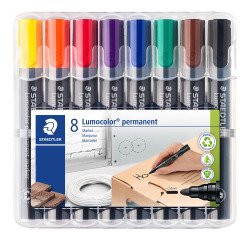 Rotulador permanente recargable Staedtler Lumocolor 352 punta de lanza 2 mm colores surtidos - Paquete de 8