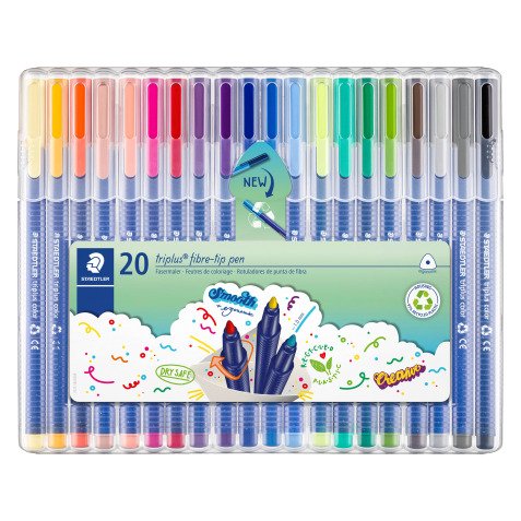 Feutre de coloriage Triplus Color Staedtler couleurs assorties - Étui de 20