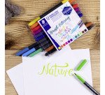 Feutre de coloriage double pointe Design Journey Staedtler couleurs assorties - Pochette de 12