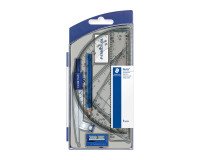 Schoolset 1 passer met geïntegreerde universele passerklem + accessoires