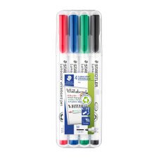 Viltstift Staedtler 301 whiteboard rond assorti 1mm 4stuks