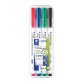 Marqueur effaçable Staedtler Lumocolor 301 pointe ogive 1 mm - Pochette 4 couleurs assorties