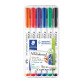 Marqueur effaçable Staedtler Lumocolor 301 pointe ogive 1 mm couleurs assorties - Pochette de 6