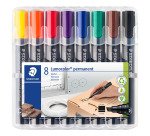 Rotulador permanente recargable Staedtler Lumocolor 350 punta biselada de 2 a 5 mm colores surtidos - Paquete de 8