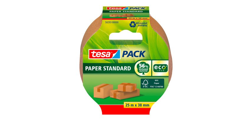 Paper packing tape, sturdy, ecoLogoTesa, 38 mm x 25 m