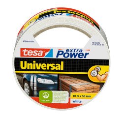 Ruban adhésif toilé résistant 140 µ universel extra Power 56348 Tesa, 50 mm x 10 m, blanc