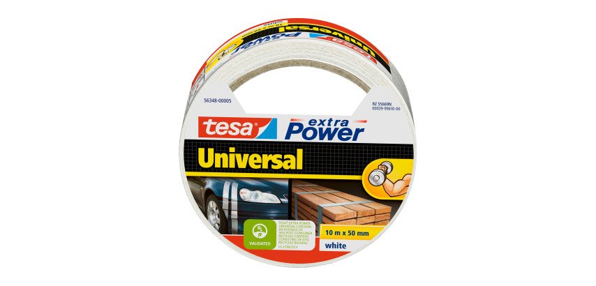 Ruban adhésif toilé résistant 140 µ universel extra Power 56348 Tesa, 50 mm x 10 m, blanc