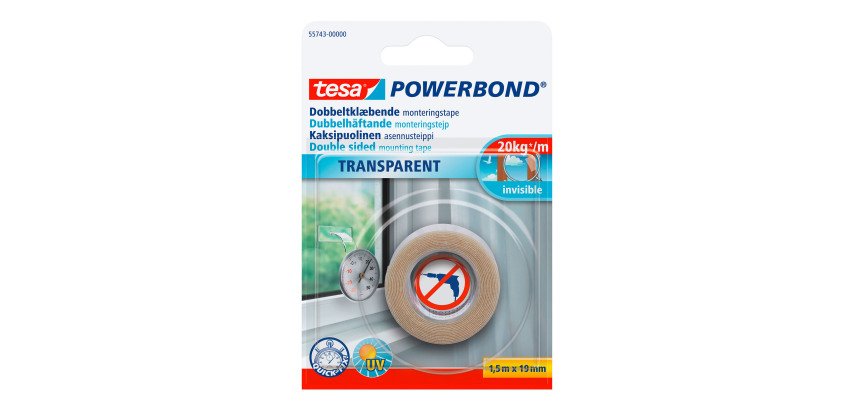 Ruban adhésif double face de montage Tesa Powerbond 19 mm x 1,5 m