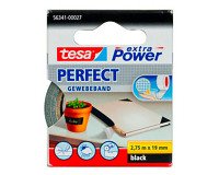 Tesa Extra Power Perfect fabric adhesive tape, 19 mm x 2.75 m, black