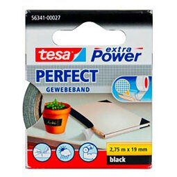 Textieltape Tesa, 19 mm x 2,75 m, zwart