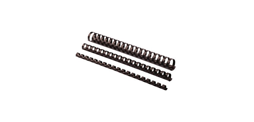 Baguette reliure à anneaux plastique, 14 mm noir - boite de 100
