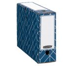 Boîte archives carton Fellowes Déco dos de 10 cm - montage manuel - coloris bleu ardoise