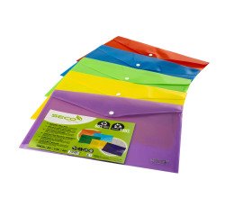 Popper wallet assorted colors Seco A4