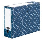 Boîte archives carton Fellowes Déco dos de 10 cm - montage manuel - coloris bleu ardoise