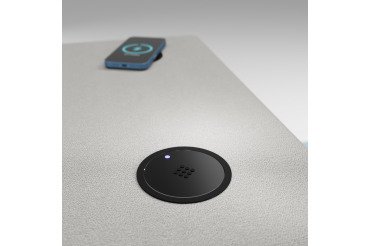 Chargeur induction technologie QI encastrable Ø 80 mm sans fil noir 10W