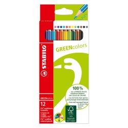 En_etui 12 crayons de couleur greencolors