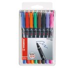 Marqueurs permanents OhPen Stabilo pointe fine 0,7 mm - Pochette de 8