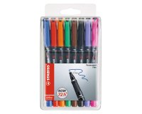 Marqueur permanent OhPen Stabilo pointe 0,7 mm - Pochette de 8
