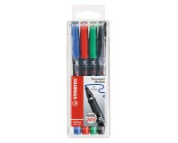 Marqueur permanent OhPen Stabilo pointe moyenne 1 mm - Pochette de 4