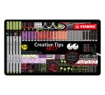 Feutre Stabilo Creative Tips couleurs pastel - Boite métal de 30
