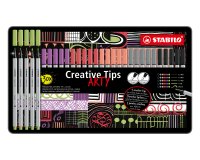 Feutre Stabilo Creative Tips couleurs pastel - Boite métal de 30