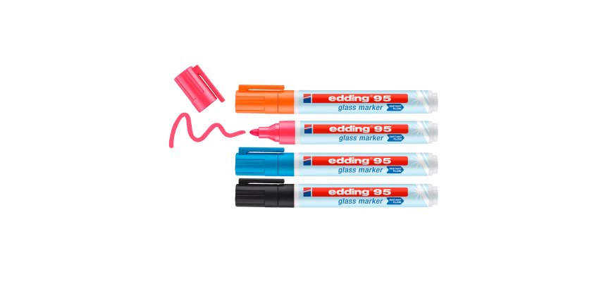 Rotulador borrable Edding E95 punta de bolígrafo 1,5 a 3 mm - Estuche de 4