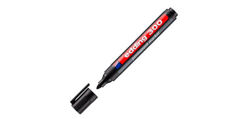 Marqueur permanent Edding E300 pointe ogive 1,5 à 3 mm noir