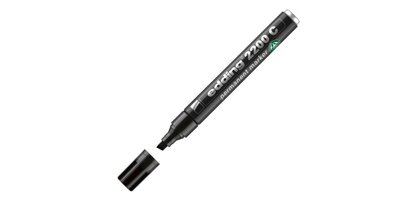 Permanentmarker Edding 2200C mit abgeschrägter Spitze 1 bis 5 mm schwarz