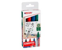 Marqueur effaçable Edding 360 pointe ogive 1.5 à 3 mm - Pochette de 4