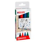 Marqueur effaçable Edding 360 pointe ogive 1.5 à 3 mm - Pochette de 4