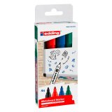 Marqueur effaçable Edding 360 pointe ogive 1.5 à 3 mm - Pochette de 4