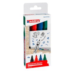 Marqueur effaçable Edding 360 pointe ogive 1.5 à 3 mm - Pochette de 4