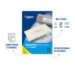 Etiquette adhésive Agipa 119620 blanche 199,6 x 289,1 mm multi-usage - Pochette de 25