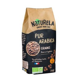 Café en grains Naturela Bio pur arabica - paquet de 3 kg