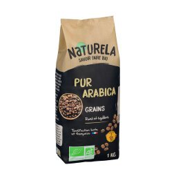 Café en grains Naturela Bio pur arabica - paquet de 1 kg