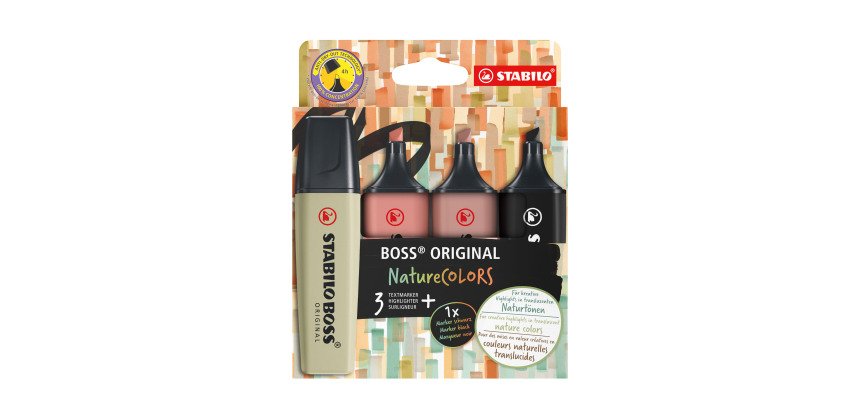 Surligneur Stabilo Boss NatureColors couleurs assorties - Pochette de 4