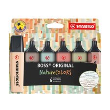 Surligneur Stabilo Boss NatureColors couleurs assorties - Pochette de 6