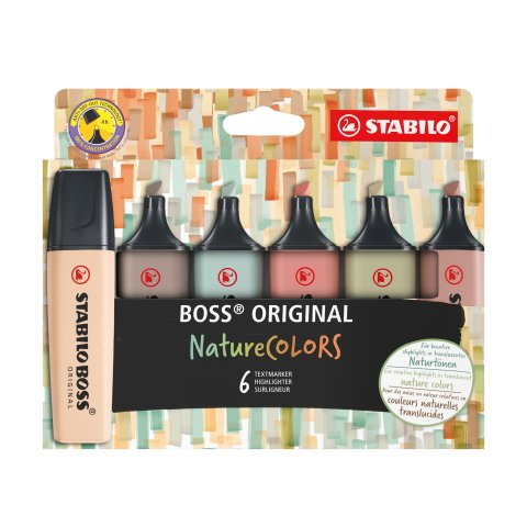 Marcador Stabilo Boss NatureColors, colores surtidos (paquete de 6)