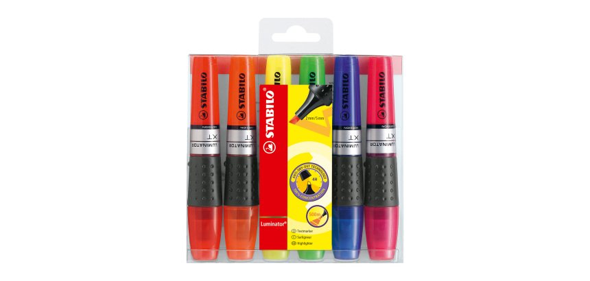 Surligneur Stabilo Luminator couleurs assorties - Etui de 6