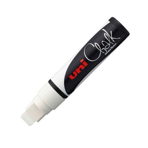 Marcador de tiza borrable Uni-Ball Chalk, punta biselada de 15 mm, blanco