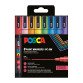 Marqueur Uni-Ball Posca PC3ML pointe ogive 0,9 - 1,3 mm couleurs assorties pailletées - Etui de 8