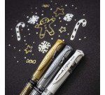 Stylo roller Uni Ball Signo Broad écriture large pointe 1 mm blanc