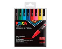 Uni-Ball Posca PC3M bullet tip marker 0.9 to 1.3 mm assorted colors - Pack of 8