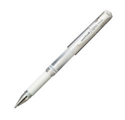 Rollerball pen Uni Ball Signo Broad with large writing point 1 mm in white.
